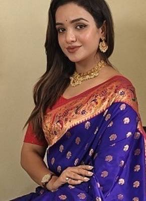 Violet Paithani silk blend Sarees  3