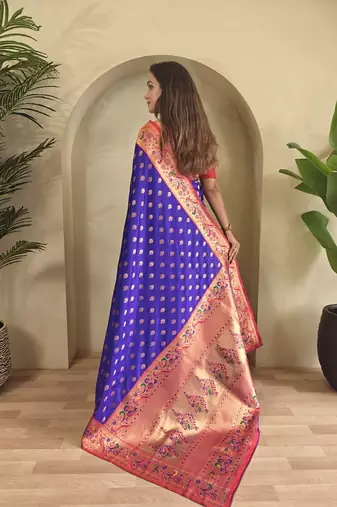 Violet Paithani silk blend Sarees 