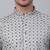 Men grey cotton floral printed kurta