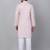 Men pink cotton floral printed kurta