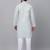 Men sea White cotton floral printed kurta