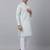 Men sea White cotton floral printed kurta
