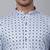 Men sky blue cotton floral printed kurta