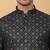 Men black cotton ethnic printed kurta