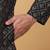 Men black cotton ethnic printed kurta
