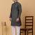 Men black cotton ethnic printed kurta