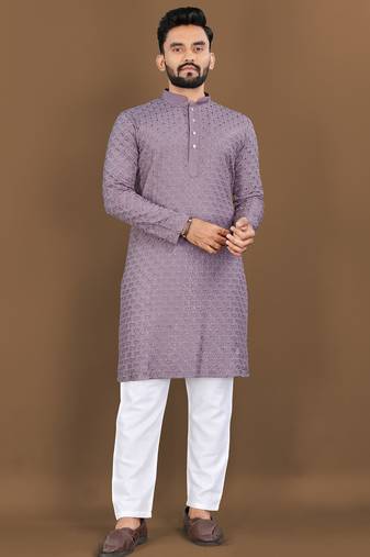 Onion embroidery work with sequence men's kurta and Pyjamas for Mens
