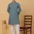 Men green cotton ethnic printed kurta