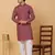 Men maroon cotton ethnic printed kurta