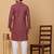 Men maroon cotton ethnic printed kurta