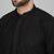 Men cotton embroidered sequined black kurta
