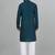 Men cotton embroidered sequined green kurta