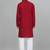 Men cotton embroidered sequined Red kurta