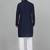 Men cotton embroidered sequined navy blue kurta