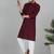 Men cotton embroidered sequined Red kurta