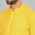 Men cotton embroidered sequined yellow kurta
