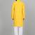 Men cotton embroidered sequined yellow kurta