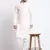 Men cream cotton knee length kurta