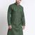 Men olive green cotton knee length kurta