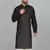 Cotton silk sequenced embroidered black kurta