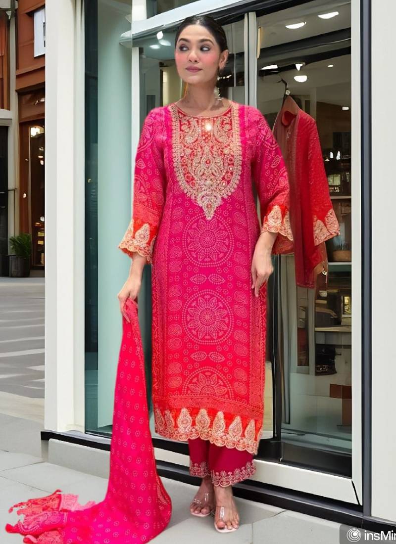 Pink Heavy Embroidered kurta set