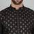 Cotton silk sequenced embroidered black kurta