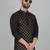 Cotton silk sequenced embroidered black kurta