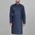 Cotton silk sequenced embroidered blue kurta