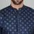 Cotton silk sequenced embroidered blue kurta