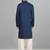 Cotton silk sequenced embroidered blue kurta