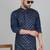 Cotton silk sequenced embroidered blue kurta