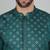 Cotton silk sequenced embroidered green kurta
