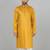 Cotton silk sequenced embroidered mustard kurta