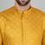 Cotton silk sequenced embroidered mustard kurta