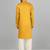 Cotton silk sequenced embroidered mustard kurta