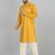 Cotton silk sequenced embroidered mustard kurta