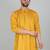 Cotton silk sequenced embroidered mustard kurta
