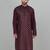 Cotton silk sequenced embroidered wine kurta
