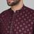 Cotton silk sequenced embroidered wine kurta