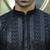 Silk rayon embroidered sequinned black kurta