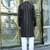 Silk rayon embroidered sequinned black kurta