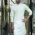 Silk rayon embroidered sequinned cream kurta
