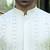 Silk rayon embroidered sequinned cream kurta
