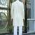 Silk rayon embroidered sequinned cream kurta