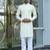 Silk rayon embroidered sequinned cream kurta