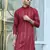 Silk rayon embroidered sequinned Red kurta