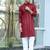 Silk rayon embroidered sequinned Red kurta