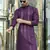 Silk rayon embroidered sequinned purple kurta