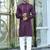 Silk rayon embroidered sequinned purple kurta