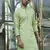 Silk rayon embroidered sequinned green kurta